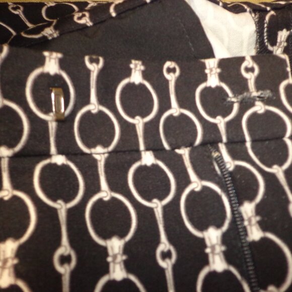 NWOT Ralph Lauren Equestrian Straight Leg Pant 6 Horse Bit Zip Navy/Wht - Picture 5 of 16